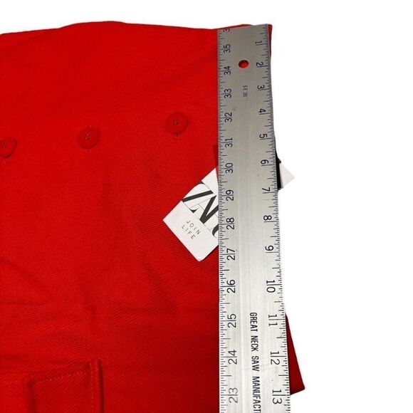 Zara Pratt Fashion Skirt WMNS XS Pencil Button Down Cargo Pocket Spring Bright - Picture 4 of 9